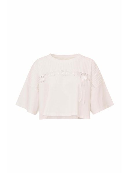 LOVE SHACK FANCY MIRELDA TEE TRUE WHITE