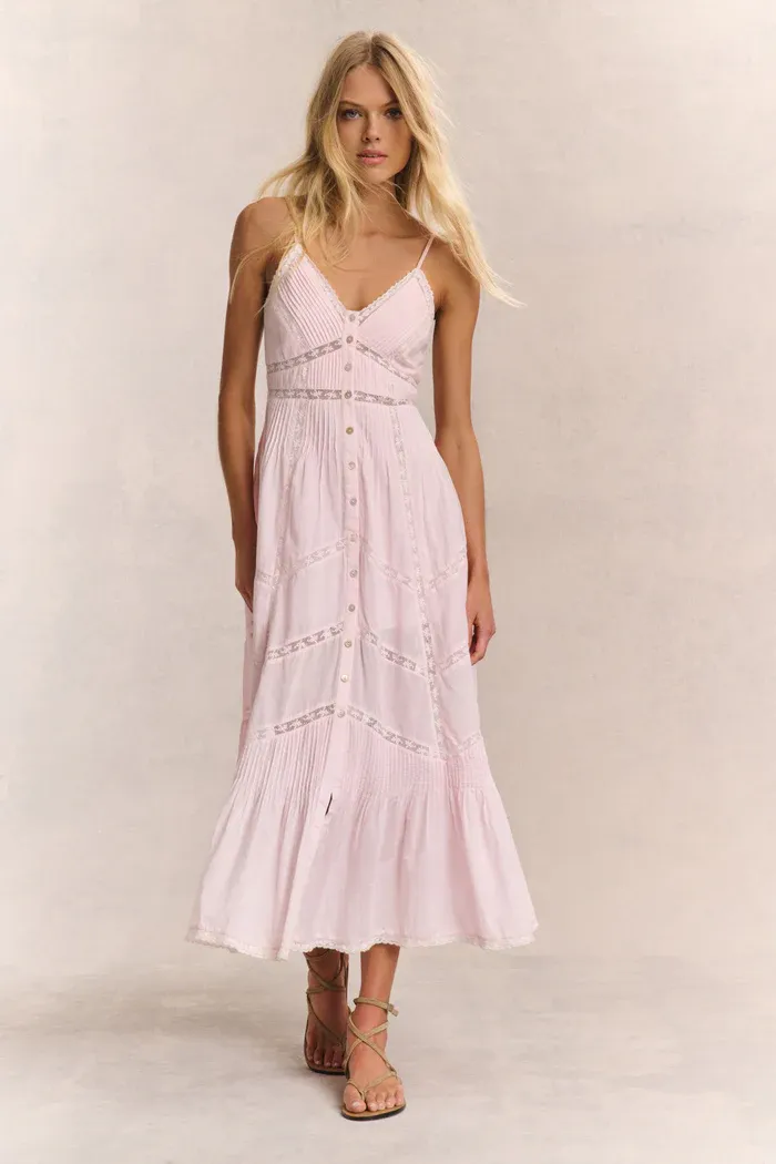 LOVE SHACK FANCY ESILDA DRESS PINK