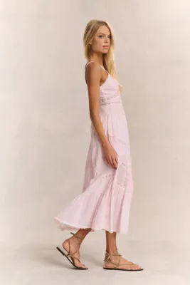 midi blue summer dress Vanessa Stripe Midi Dress- Blue, Summer Half Sleeve Dress, Modest Dress, Beach Dress Medium / Blue