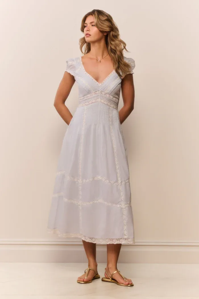 LOVE SHACK FANCY SUVI DRESS BABY BLUEBELL
