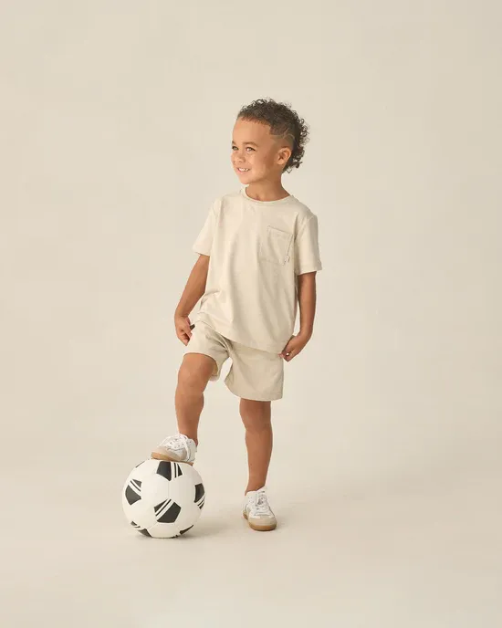 RYLEE &amp; CRU OCEANSIDE TECH SHORT HEATHERED PEBBLE
