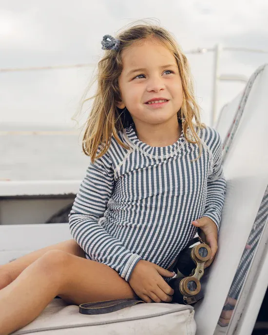 RYLEE &amp; CRU MARYN RASHGUARD SET NAVY STRIPE