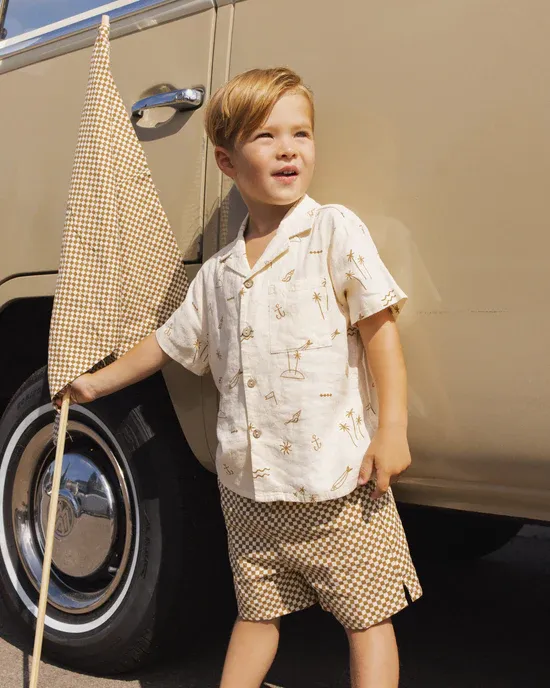 RYLEE &amp; CRU PERRY SHORT OCRE CHECK