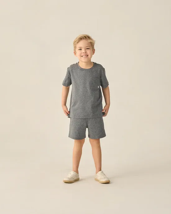 RYLEE &amp; CRU OCEANSIDE TECH SHORT HEATHERED BLACK