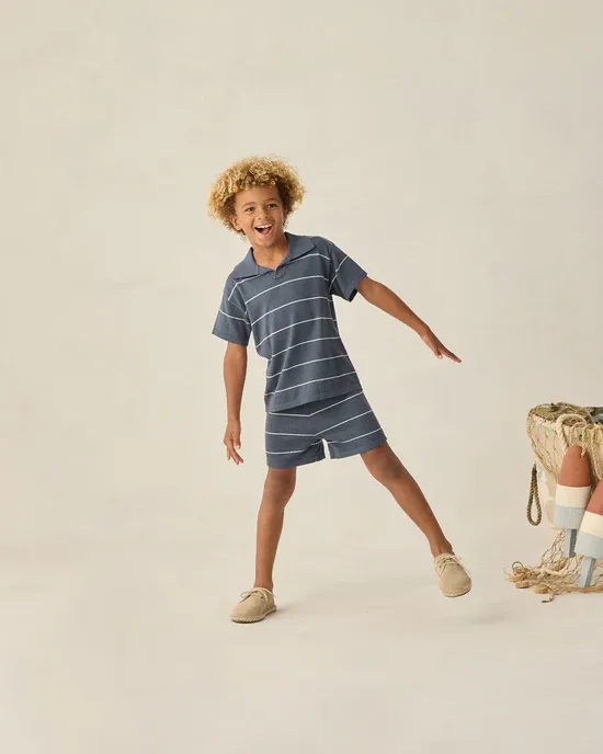 RYLEE &amp; CRU CHANDLER KNIT SHORT NAVY STRIPE