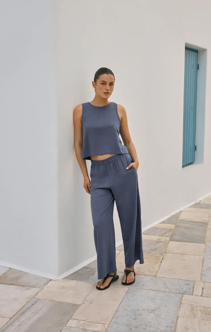 Z SUPPLY  SCOUT LINEN PANT - VINTAGE INDIGO