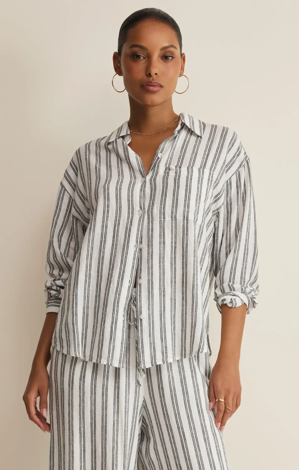 Z SUPPLY THE PERFECT STRIPED BUTTON UP - WHITE