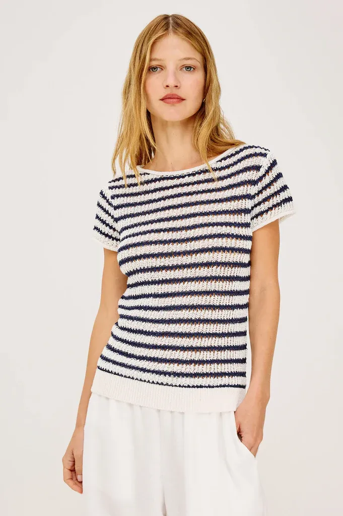 RAILS CADY IVORY INDIGO STRIPE