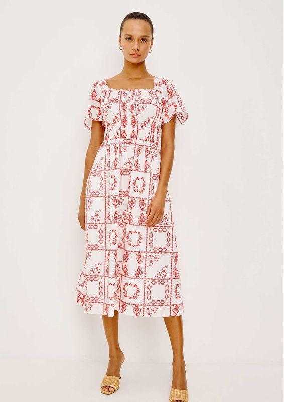 RAILS NANETTE IVORY RED HANDKERCHIEF