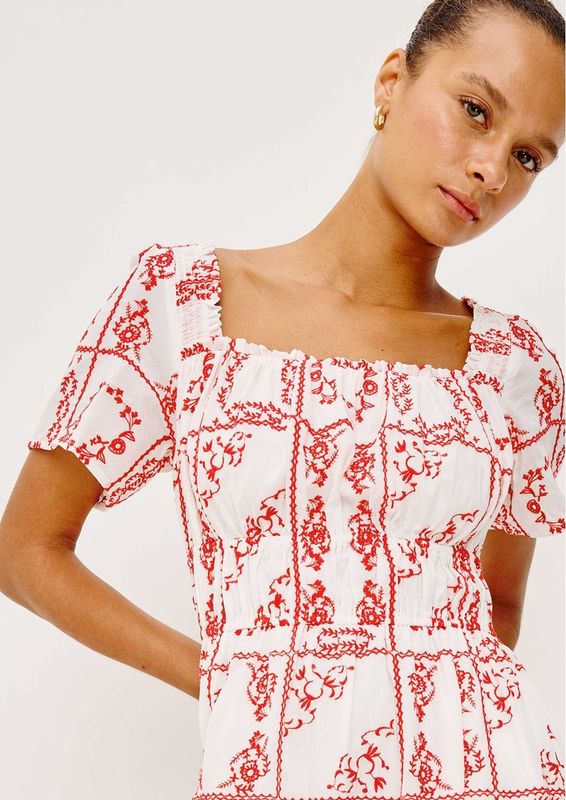 RAILS NANETTE IVORY RED HANDKERCHIEF
