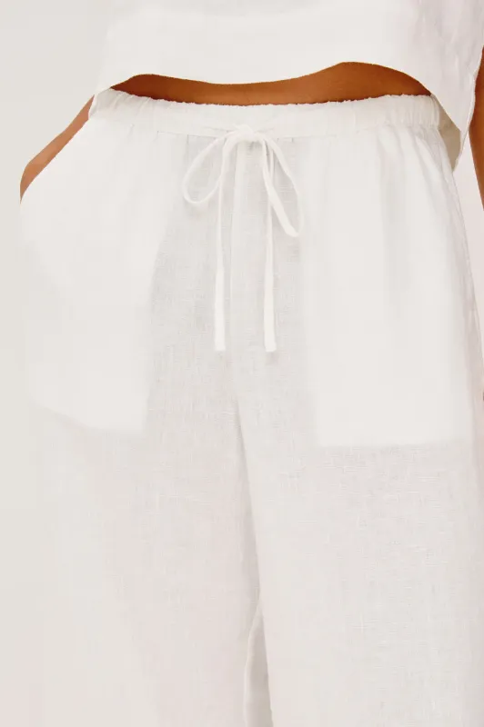 RAILS EMMIE CROP WHITE LINEN