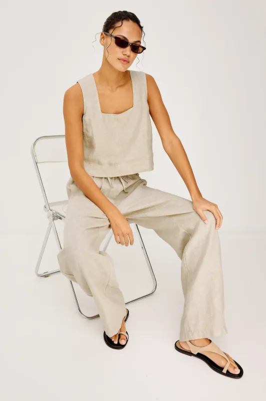 RAILS EMMIE CROP HEATHERED FLAX