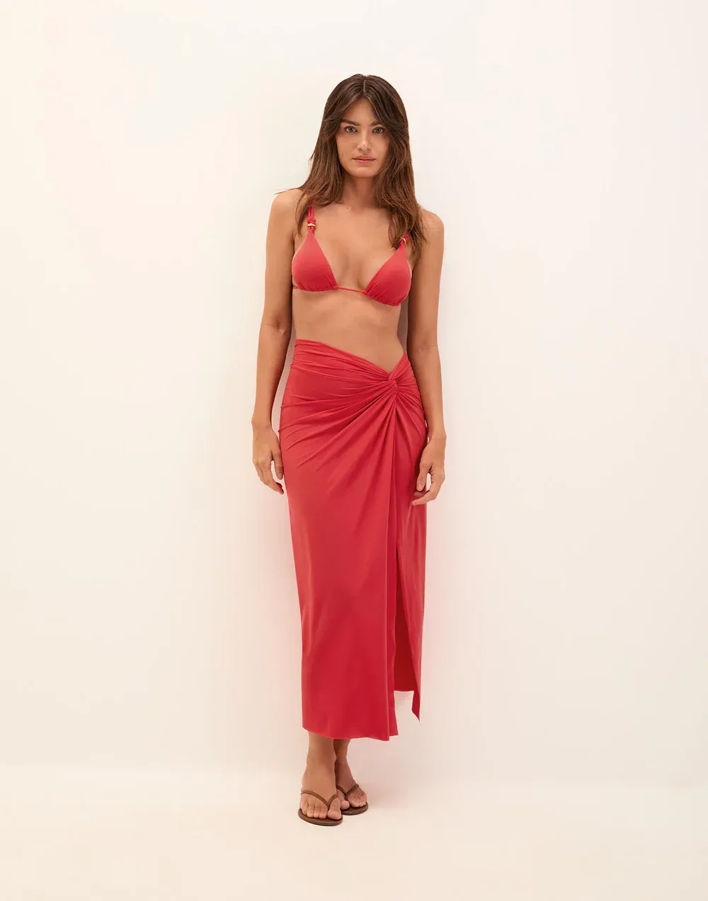 VIX KAREN MIDI SKIRT RED