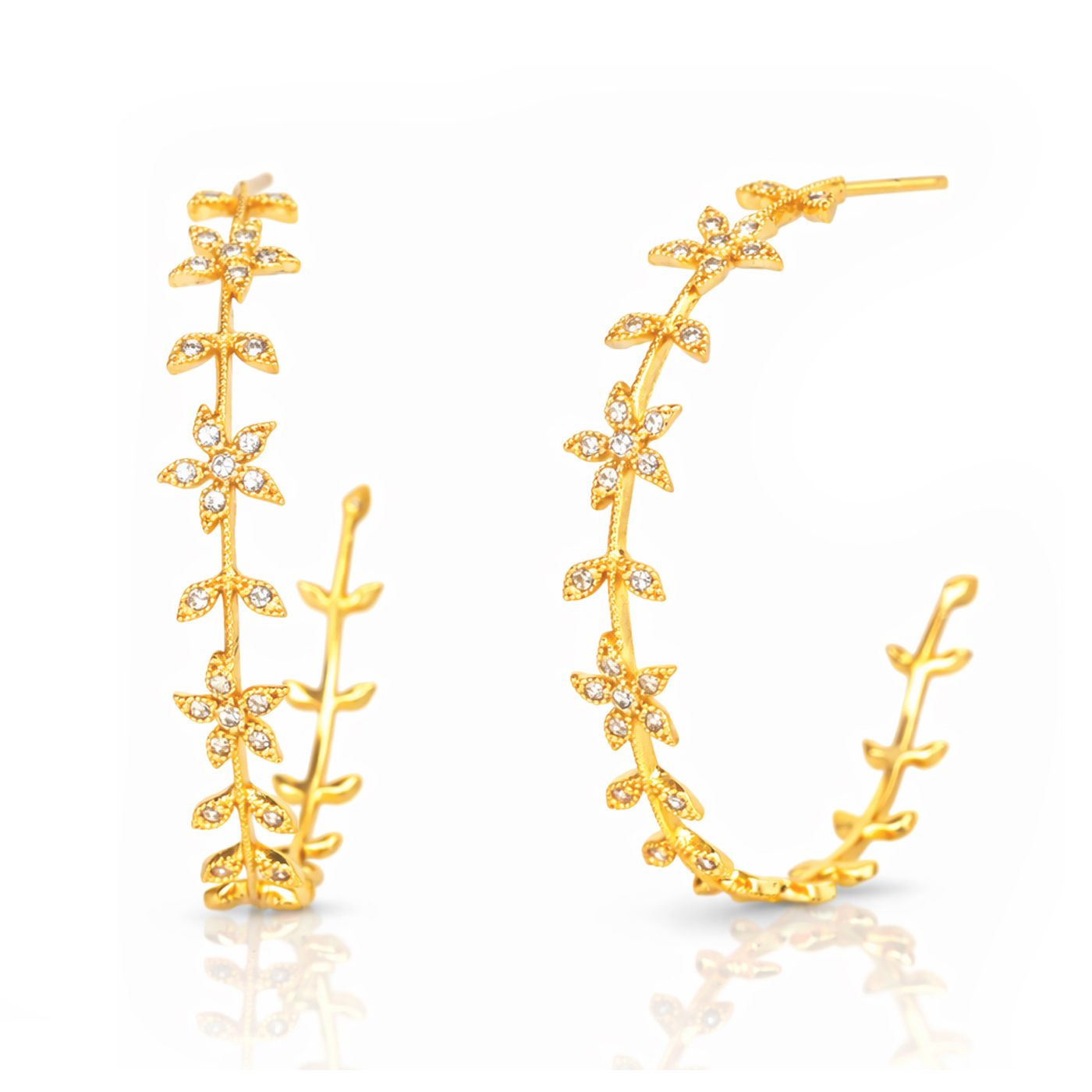 Tai Flower And Leaf Hoop Gold