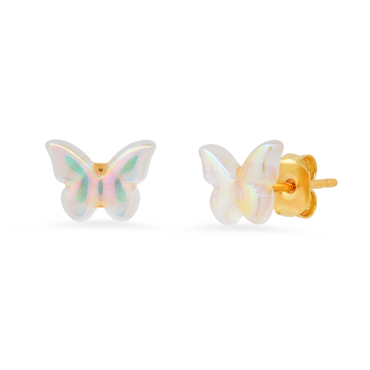 Tai Iridescent Butterfly Studs White*