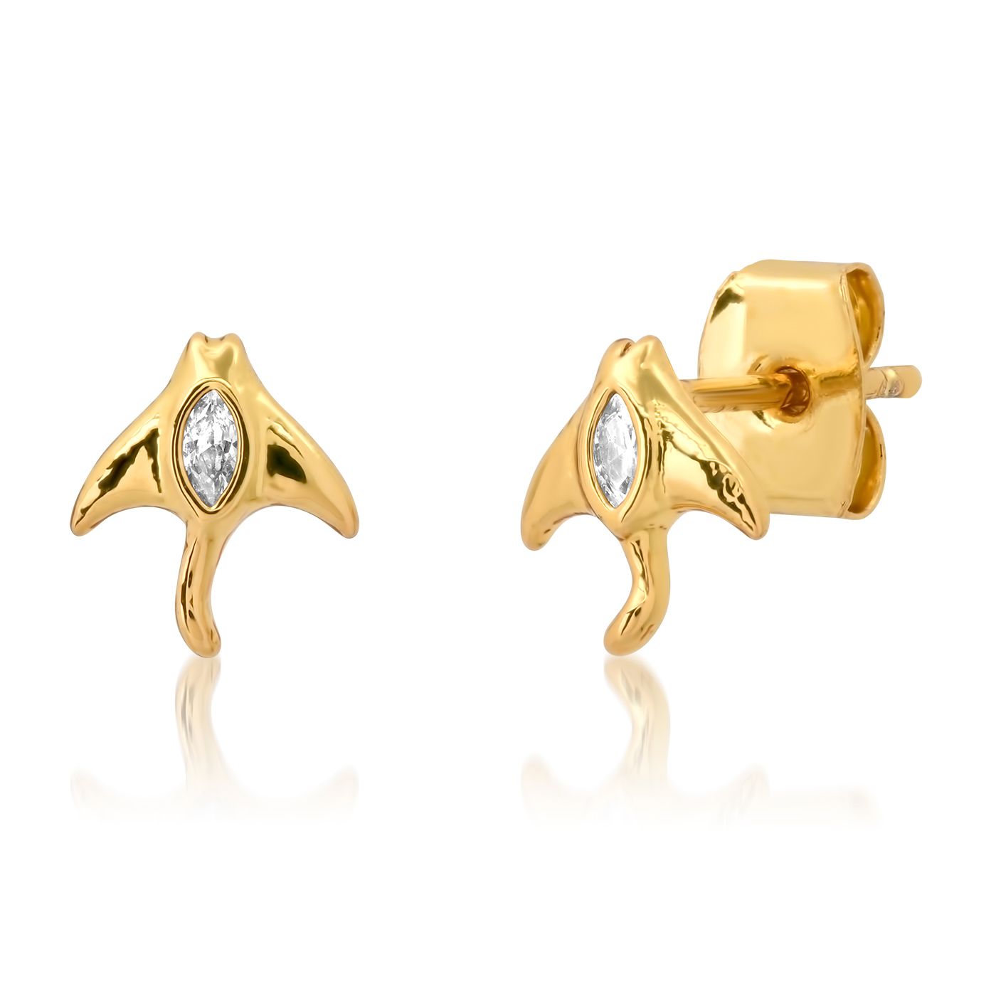 Tai Stingray Studs Gold