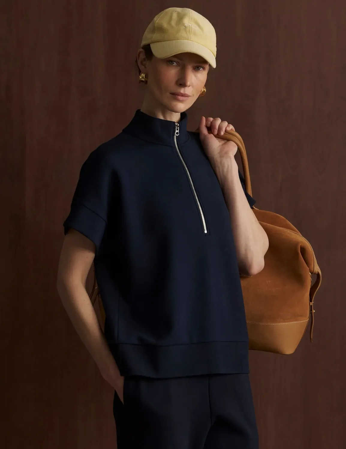 Varley Ritchie Short Sleeve Sweat Navy