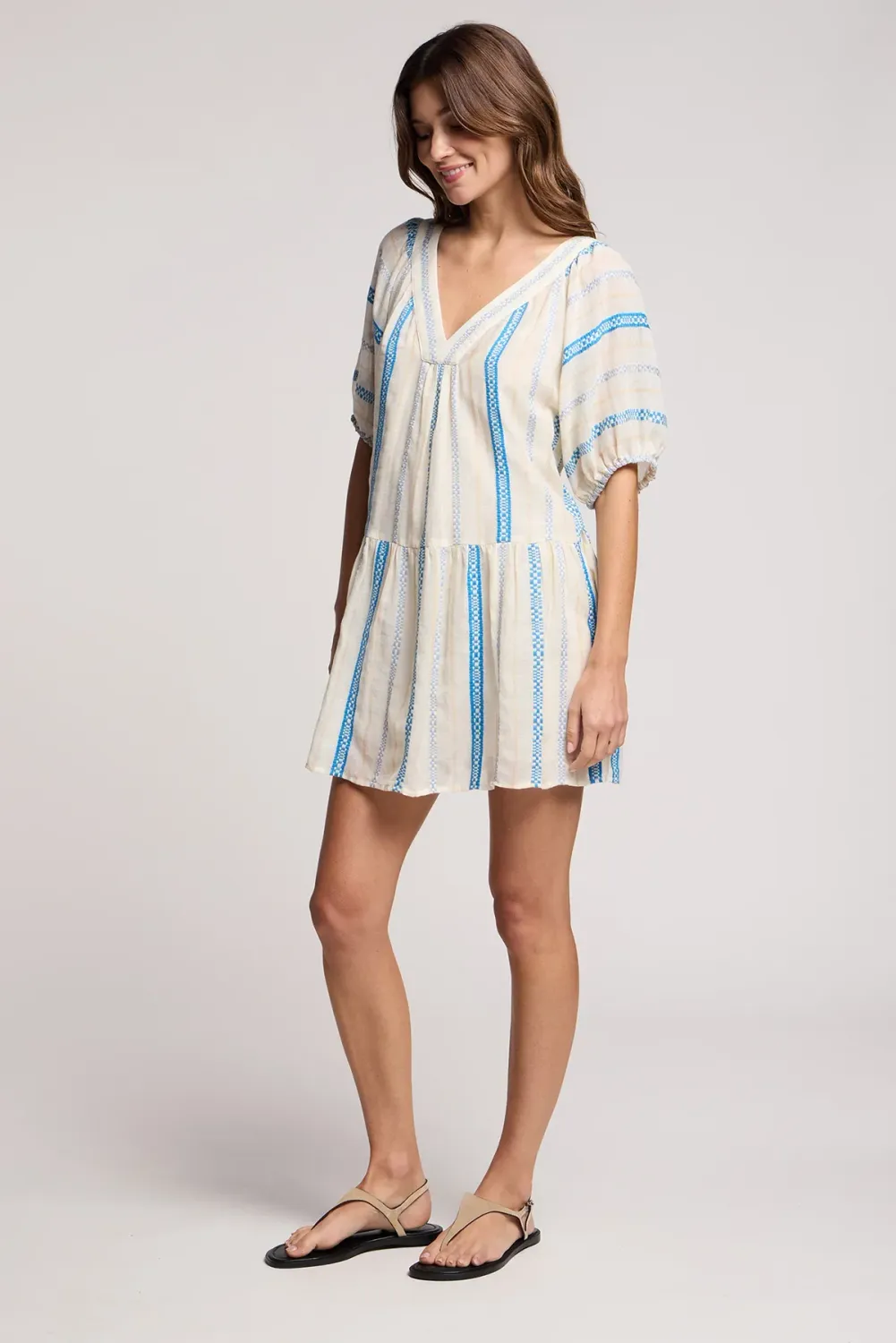 VELVET SELITA CREAM/BLUE