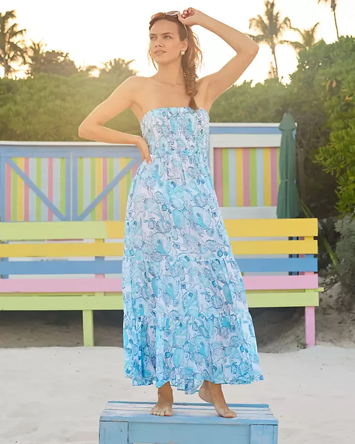 Lilly Pulitzer Anali Coverup Resort White Shell Shine