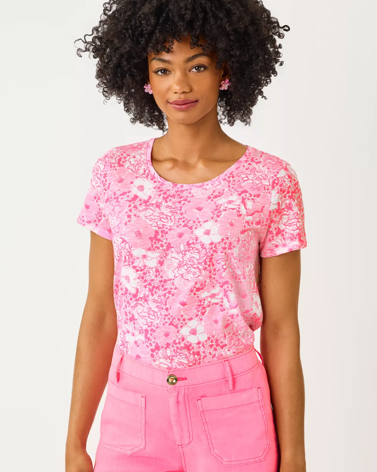 Lilly Pulitzer Etta Scoop-neck Conch Shell Pink Burst Of Joy
