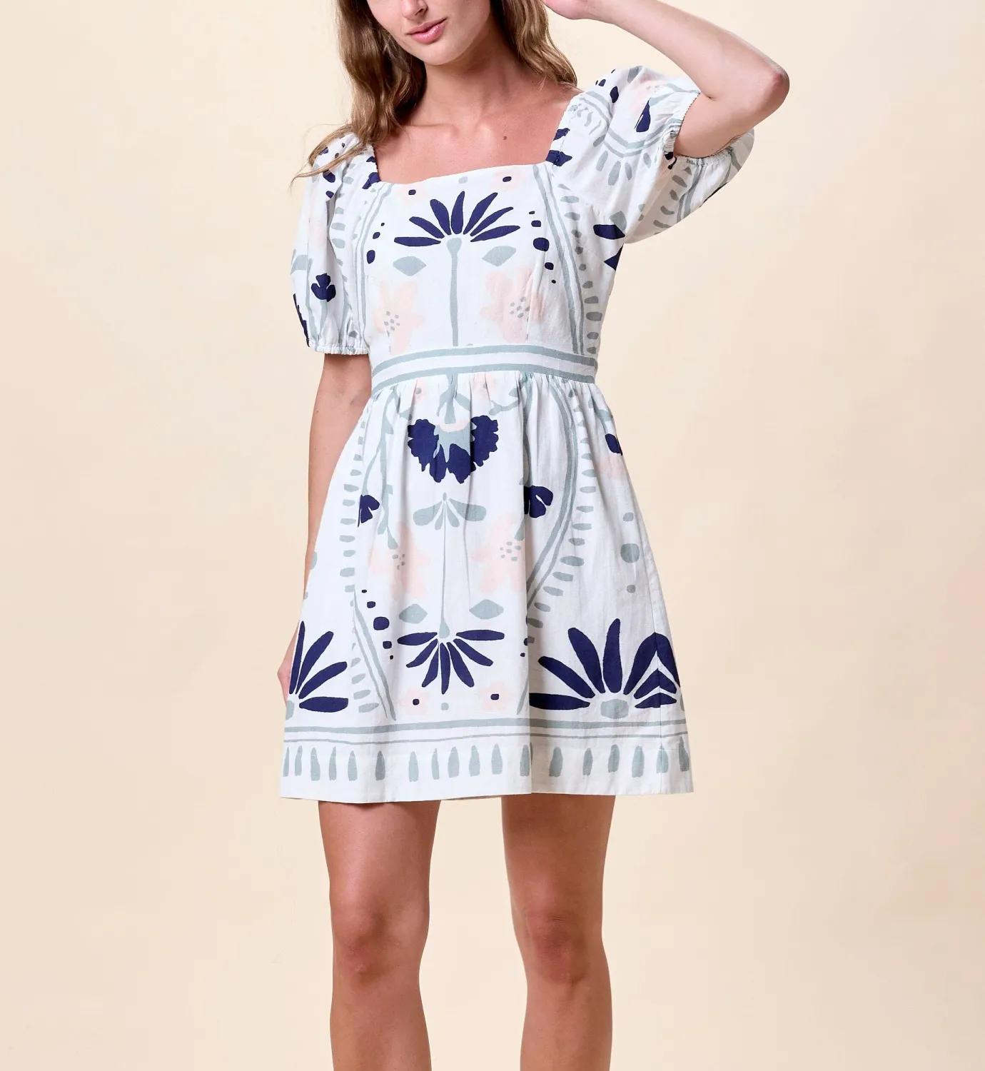 CLEOBELLA MARIANA MINI DRESS LILIANA BLUE SURF PRINT
