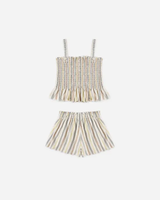 RYLEE &amp; CRU CLARA SET VALENCIA STRIPE NATURAL