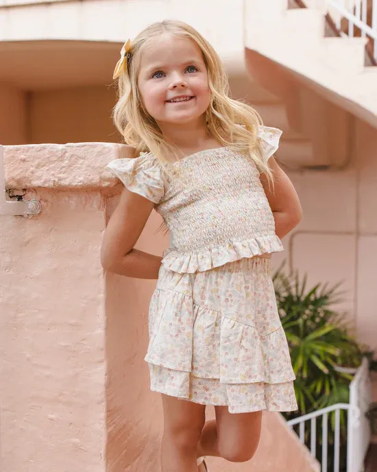 RYLEE &amp; CRU ZAYLA TOP SUMMER GARDEN IVORY