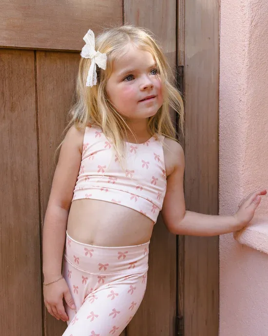RYLEE &amp; CRU SWIFT SPORTS BRA BOWS PINK