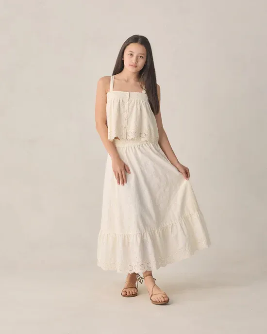 RYLEE &amp; CRU TEEN ROSE MAXI SKIRT IVORY