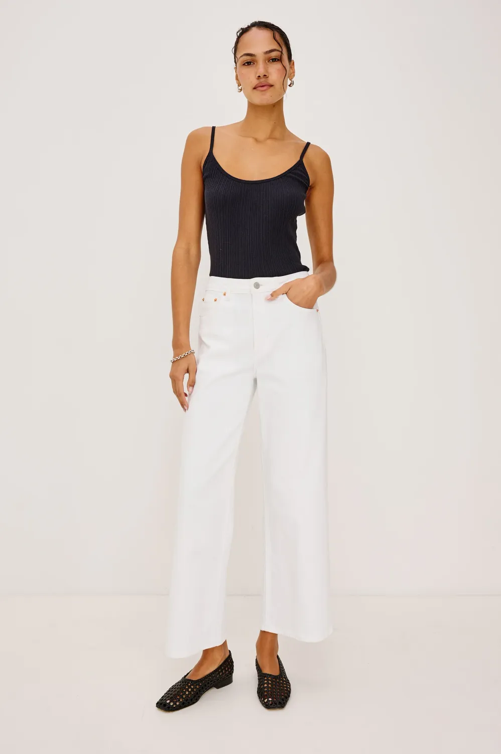 RAILS GETTY CROP SALT WHITE
