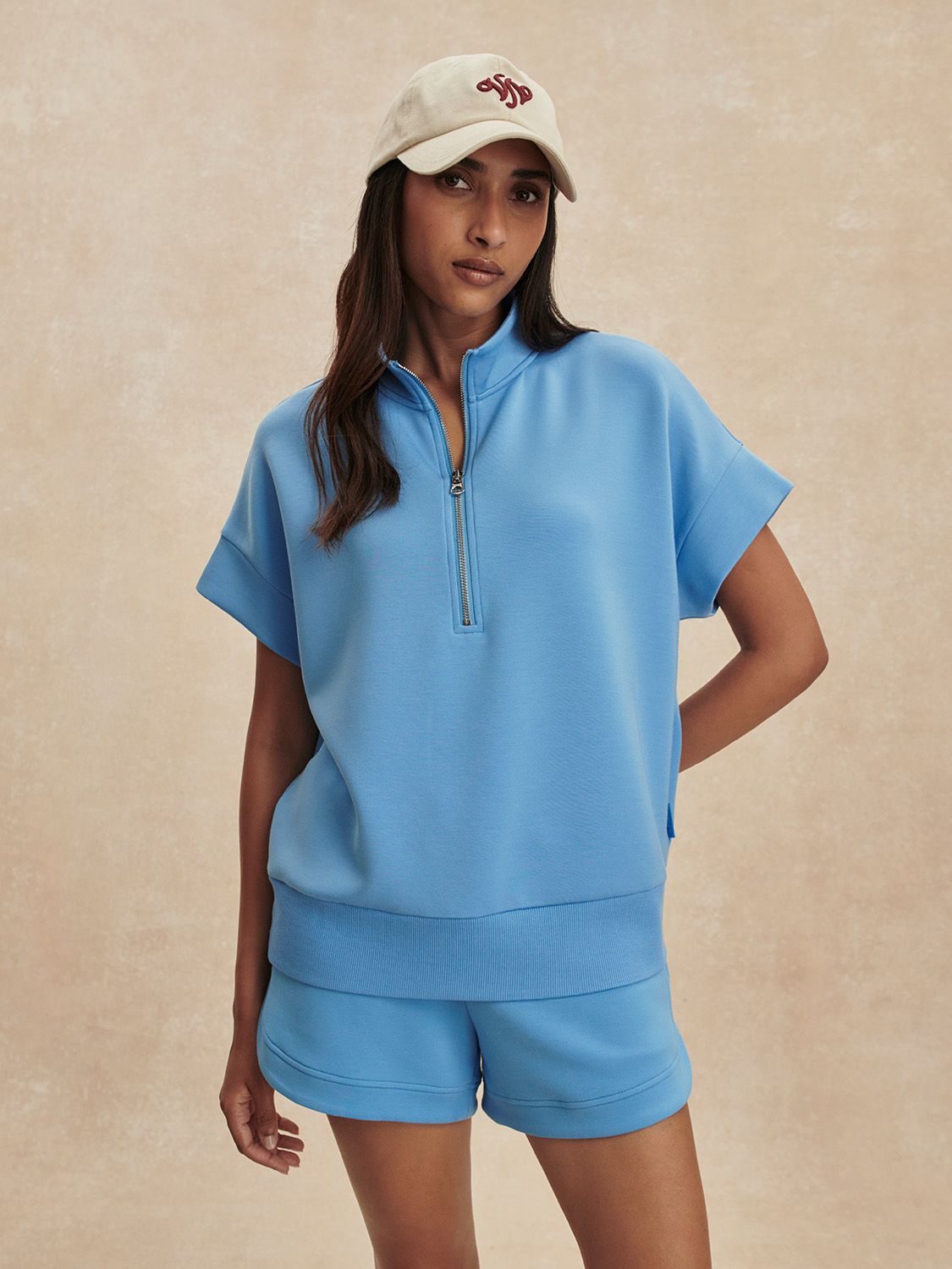 Varley Ritchie Short Sleeve Sweat Azure Blue