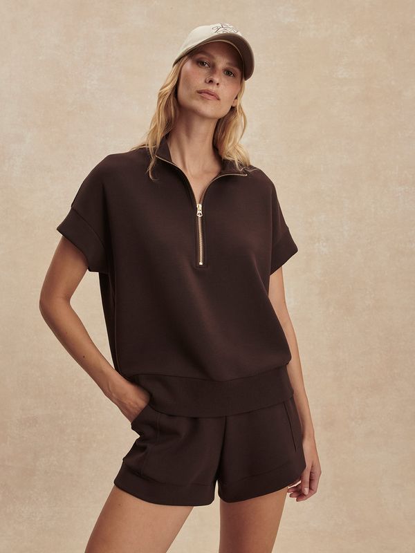 Varley Ritchie Short Sleeve Sweat Coffee Bean