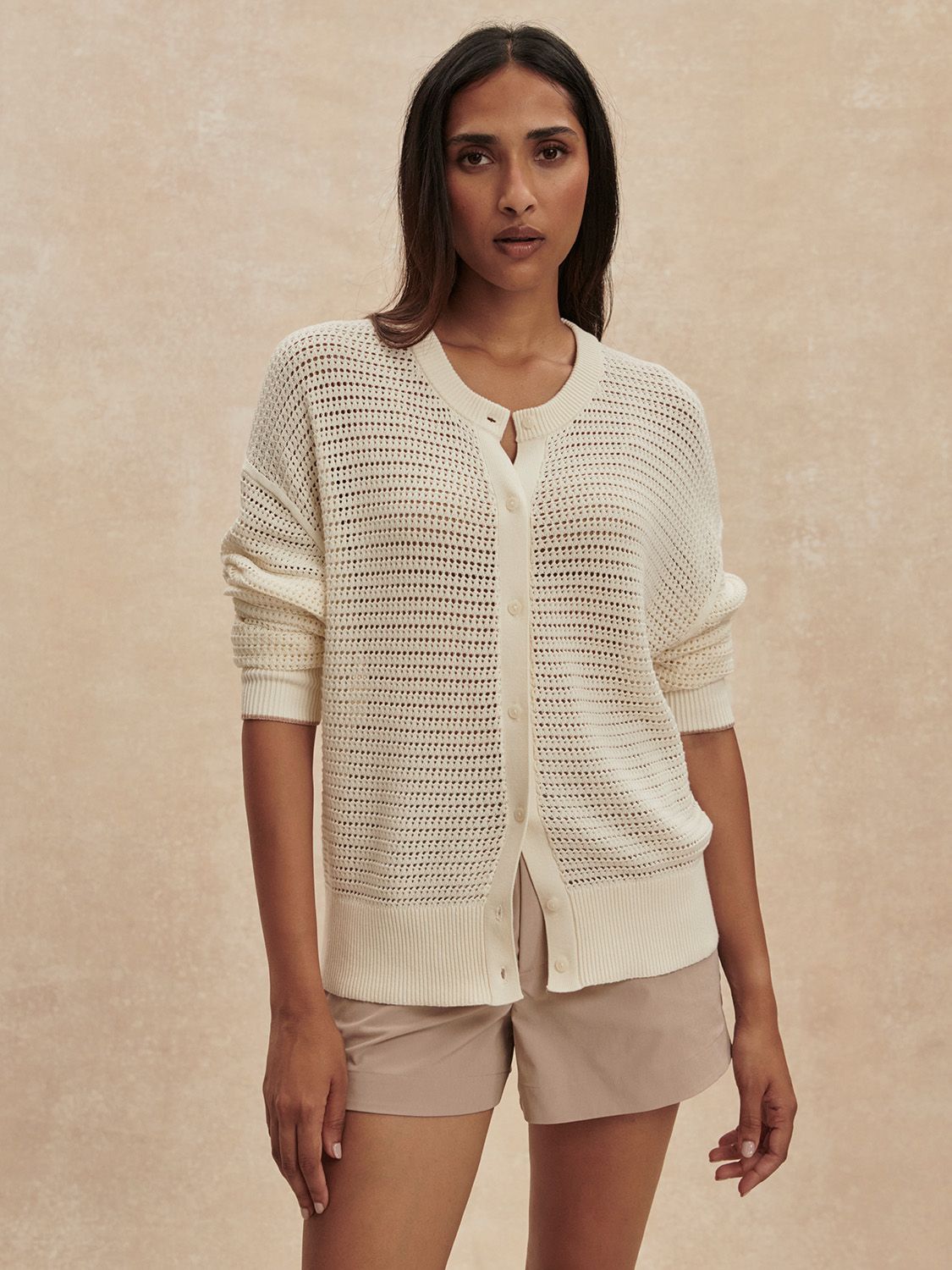 Varley Pembroke Knit Cardigan Egret