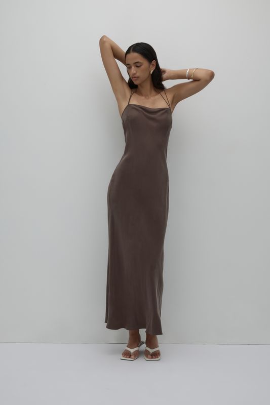Nude Lucy Lawton Tencel Dress Walnut