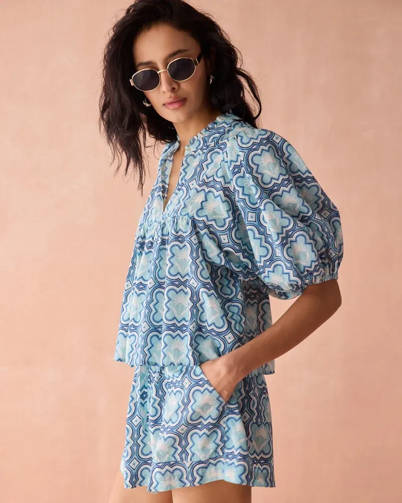 OMIKA WREN BLOUSE LEENA SANTORINI