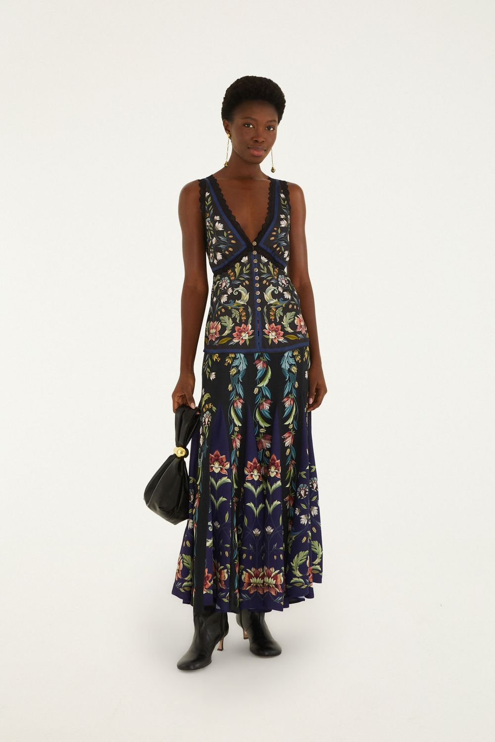 FARM RIO NATALIA BLACK MAXI SKIRT