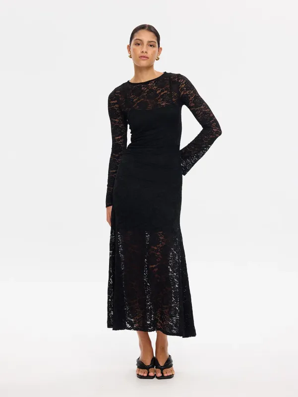 Kivari Bonnie Lace Maxi Dress BLACK