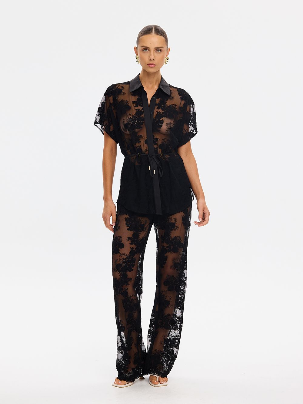Kivari Jaxon Lace Shirt BLACK LACE