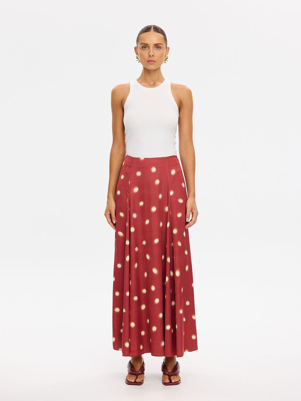 Kivari Saro Maxi Skirt BRICK