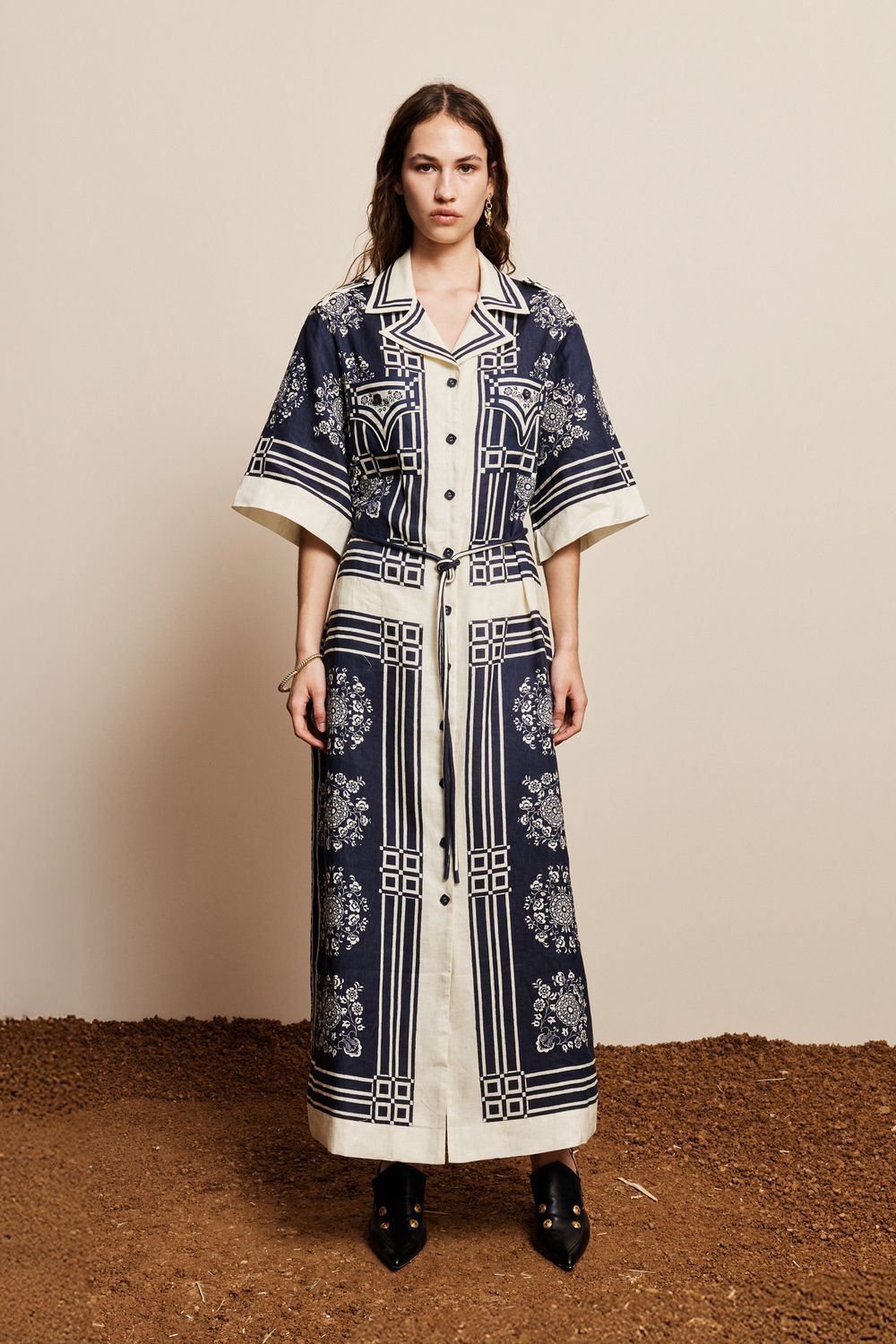 ALEMAIS BANDERRA LINEN SHIRTDRESS
