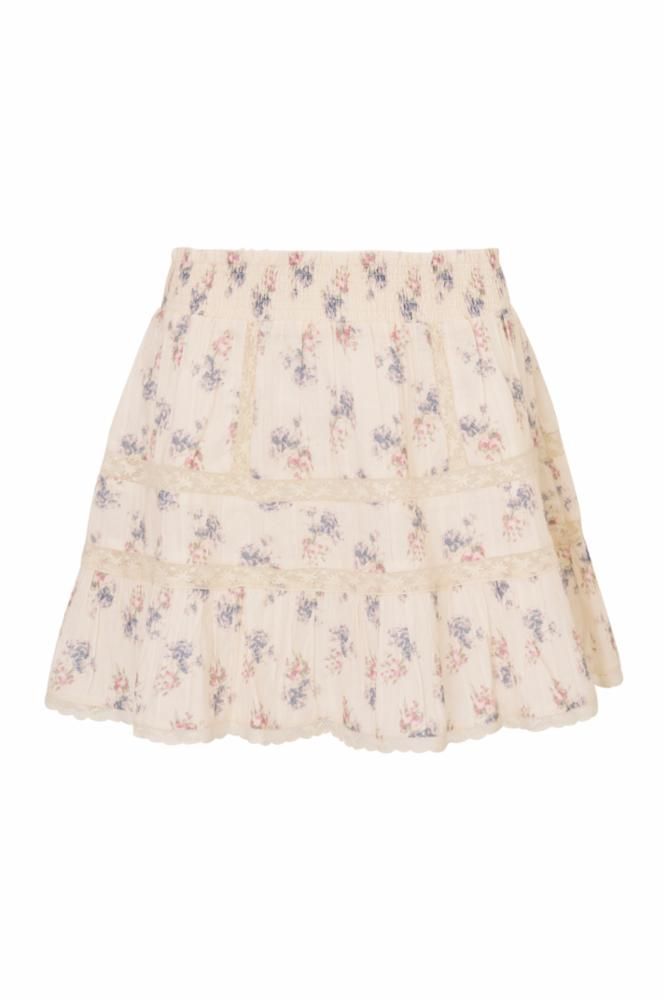 LOVE SHACK FANCY BRADIE TWEEN SKIRT ANTIQUE VANILLA