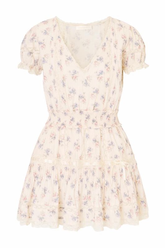 LOVE SHACK FANCY DEVELLA DRESS ANTIQUE VANILLA
