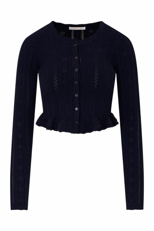 LOVE SHACK FANCY ORLY CARDIGAN MIDNIGHT KISS