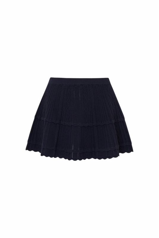 LOVE SHACK FANCY RORA SKIRT MIDNIGHT KISS