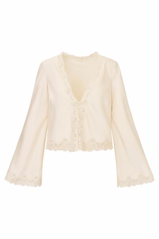 LOVE SHACK FANCY FIORETTA TOP ALABASTER GLOW