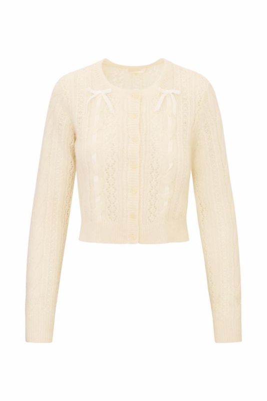 LOVE SHACK FANCY DIONE CARDIGAN SNOW CLOUD