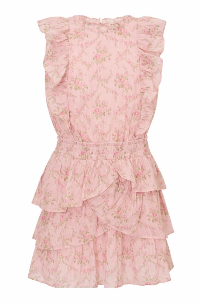 LOVE SHACK FANCY DECKER TWEEN DRESS SPICED CAMELLIA