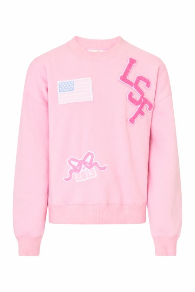 LOVE SHACK FANCY PALO TWEEN PULLOVER CANDIED BERRY