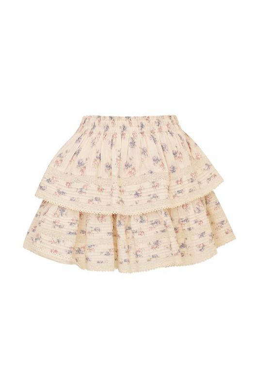 LOVE SHACK FANCY RUFFLE MINI SKIRT ANTIQUE VANILLA