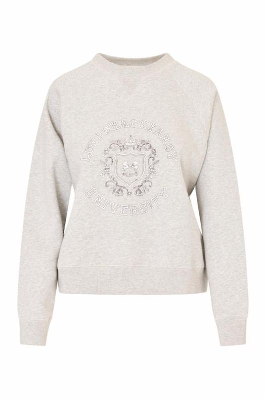 LOVE SHACK FANCY MALINE SWEATSHIRT SILVER FOG HEATHER
